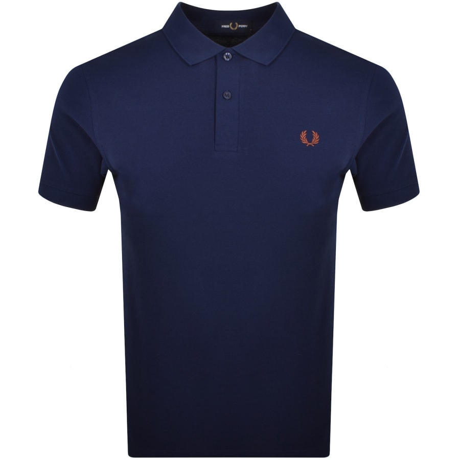 Fred Perry Plain Polo T Shirt Navy